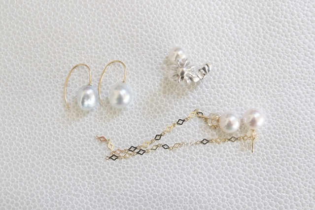 バックチェーンピアス　スタッズピアス